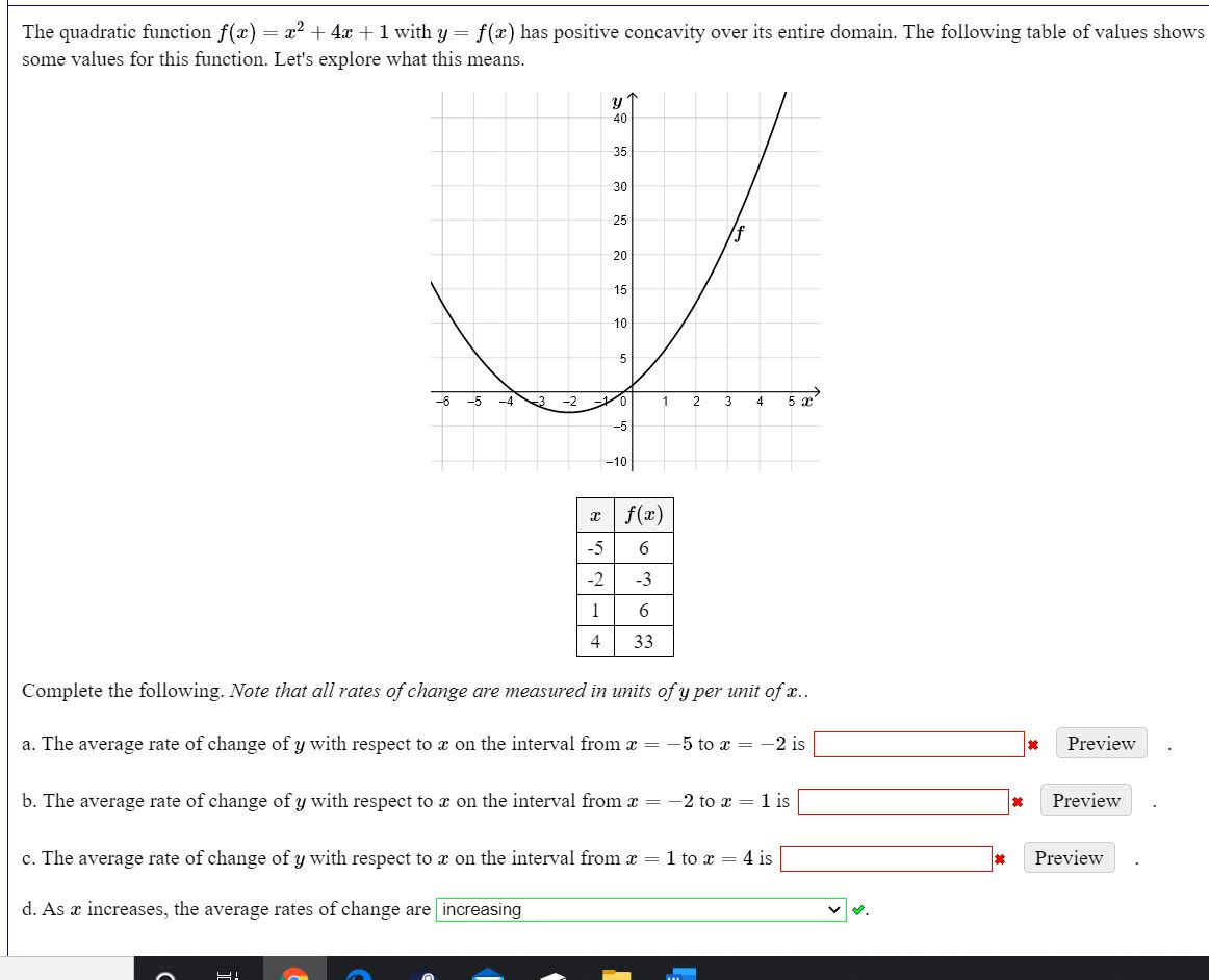 The Quadratic Function F X X2 4x 1 With Y Chegg Com