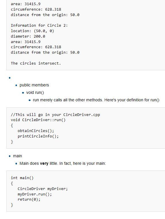 Solved Exercise 1 : Defining Circle type and Creating a | Chegg.com