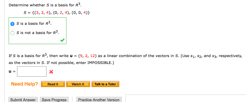 Solved Determine Whether S Is A Basis For R3. S Is A Basis | Chegg.com