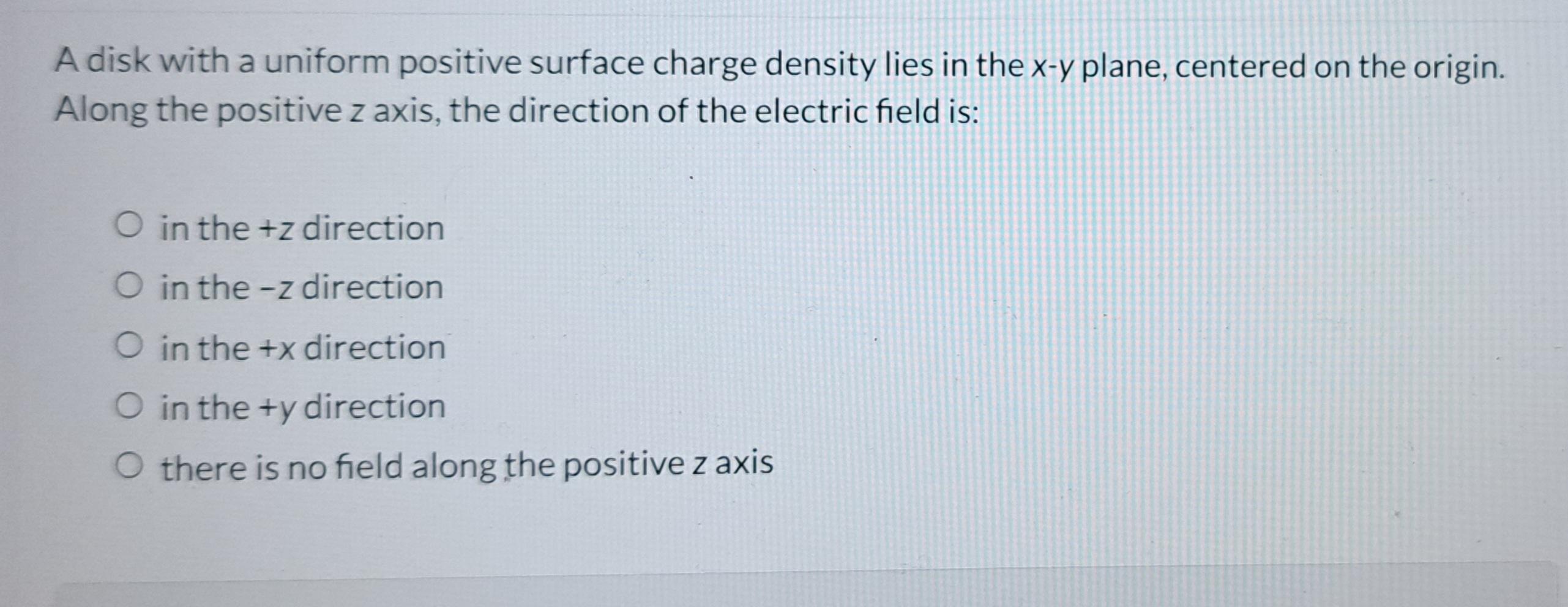 Solved A disk with a uniform positive surface charge density | Chegg.com