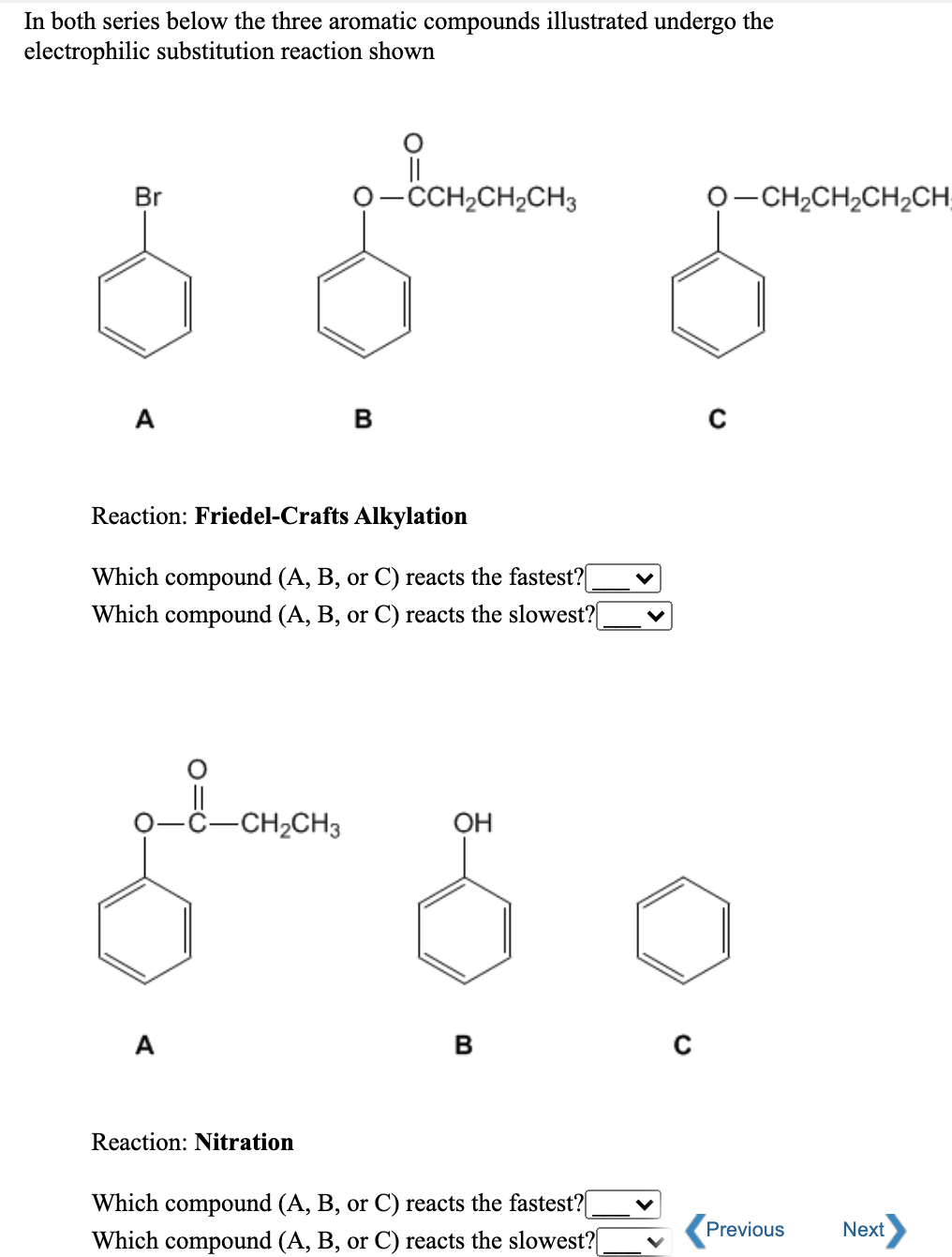 Solved In Both Series Below The Three Aromatic Compounds | Chegg.com