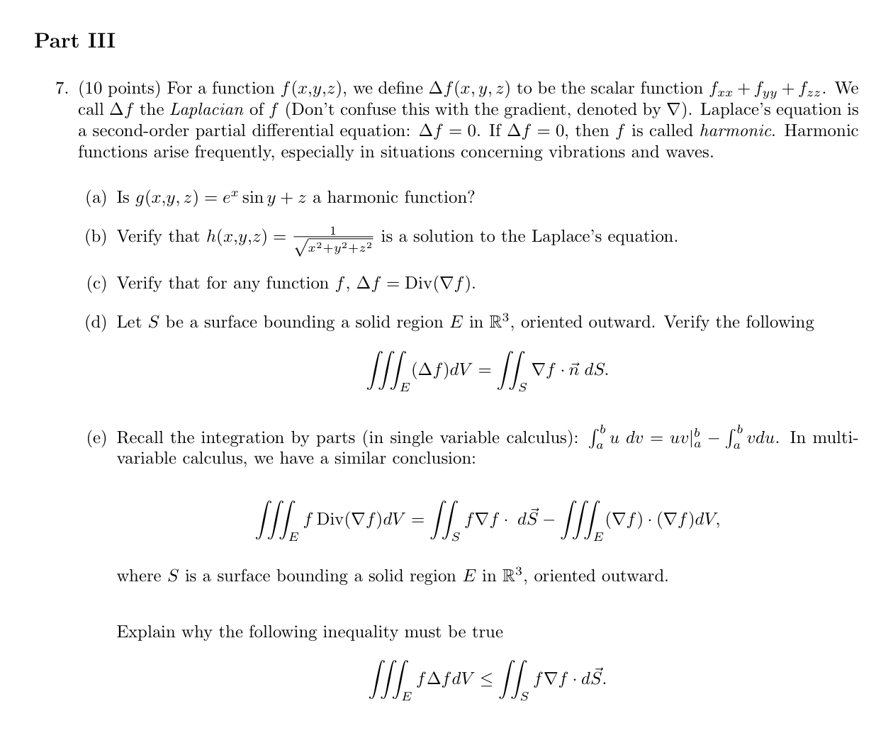 Solved (10 points) For a function f(x,y,z), we define | Chegg.com