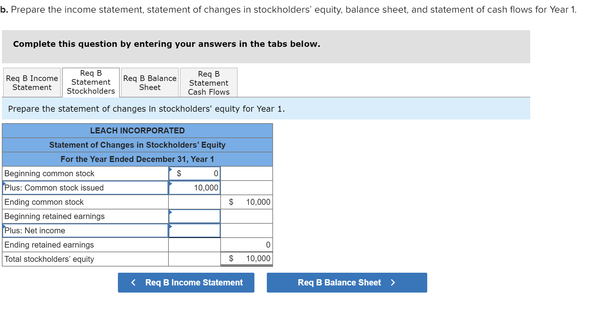 Solved b. Prepare the income statement, statement of changes | Chegg.com