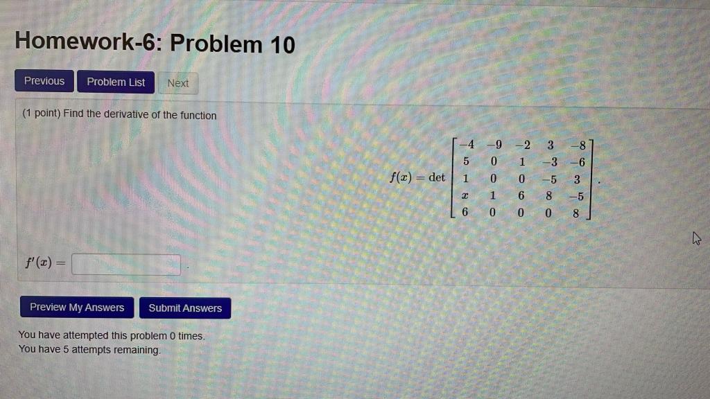 Solved Homework-6: Problem 10 Previous Problem List Next (1 | Chegg.com