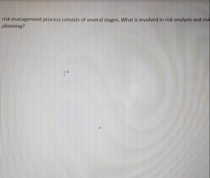 Solved risk management process consists of several stages. | Chegg.com