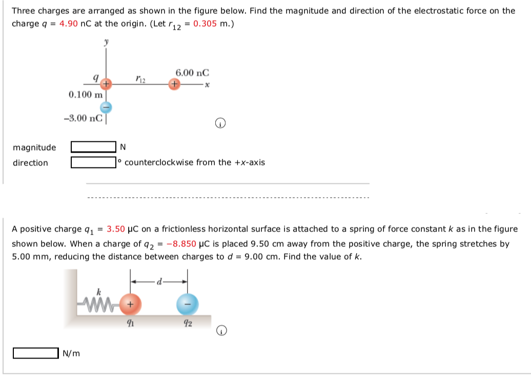 Solved Three Charges Are Arranged As Shown In The Figure | Chegg.com