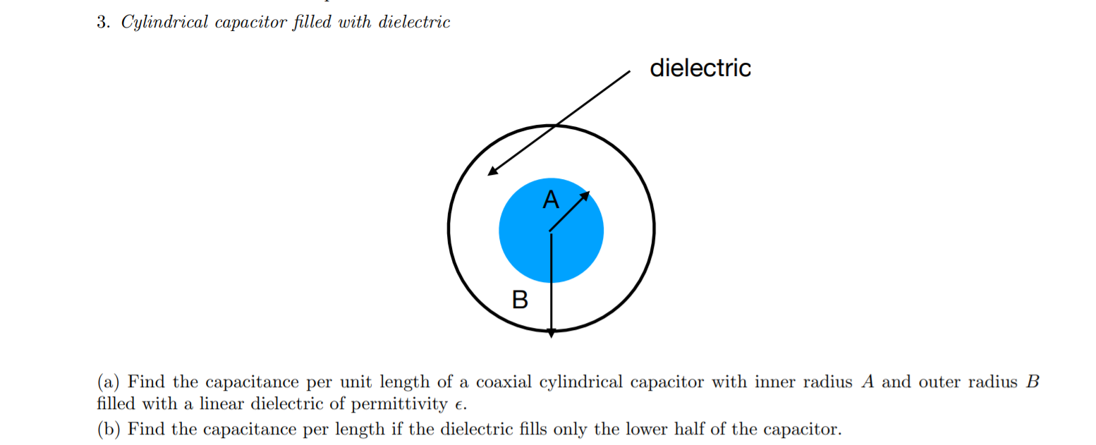 Solved 3. Cylindrical capacitor filled with dielectric /