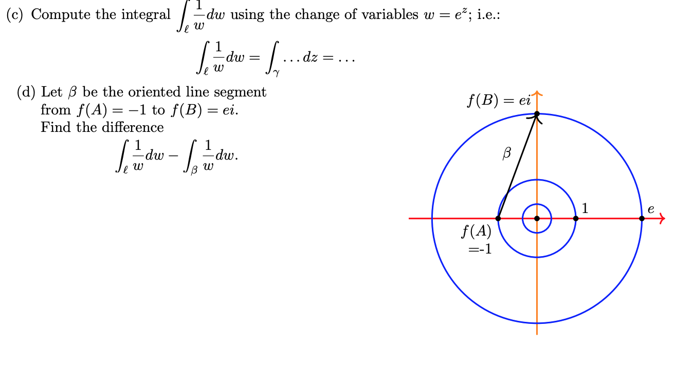 C Compute The Integral Dw Using The Change Of V Chegg Com