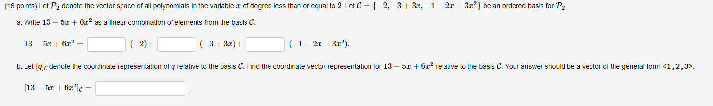 Solved (16 points) Let P, denote the vector space of all | Chegg.com