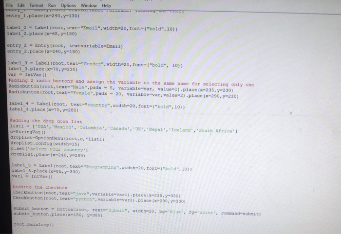 Solved Hi i need help in python idle creating a | Chegg.com