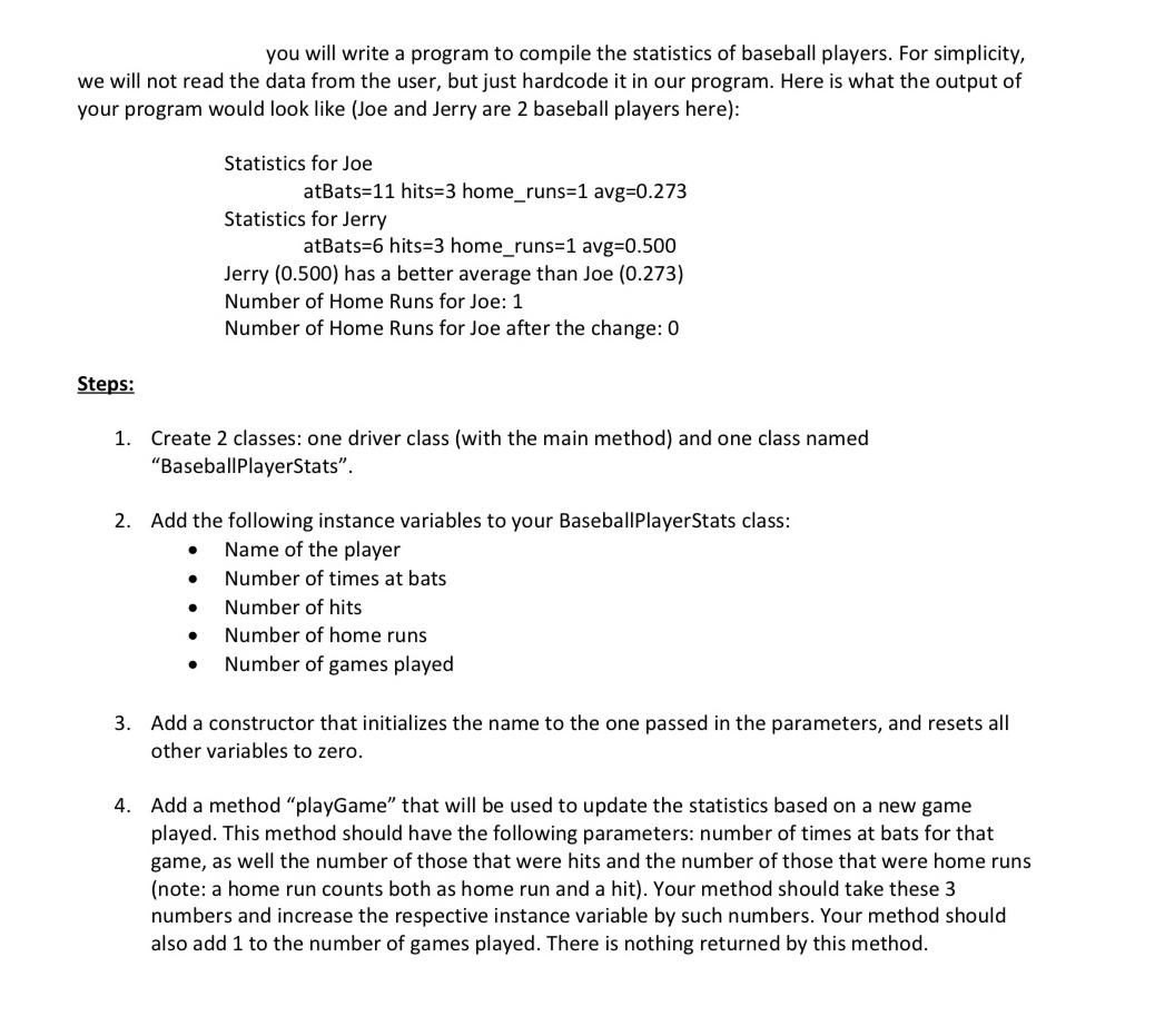 Solved you will write a program to compile the statistics of | Chegg.com