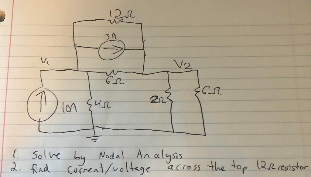 Solved V₁ 128 34 65 V₂ 65 across the top 122 resistor 1 22 | Chegg.com