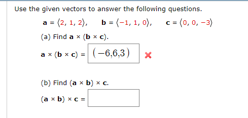 Solved Use the given vectors to answer the following | Chegg.com