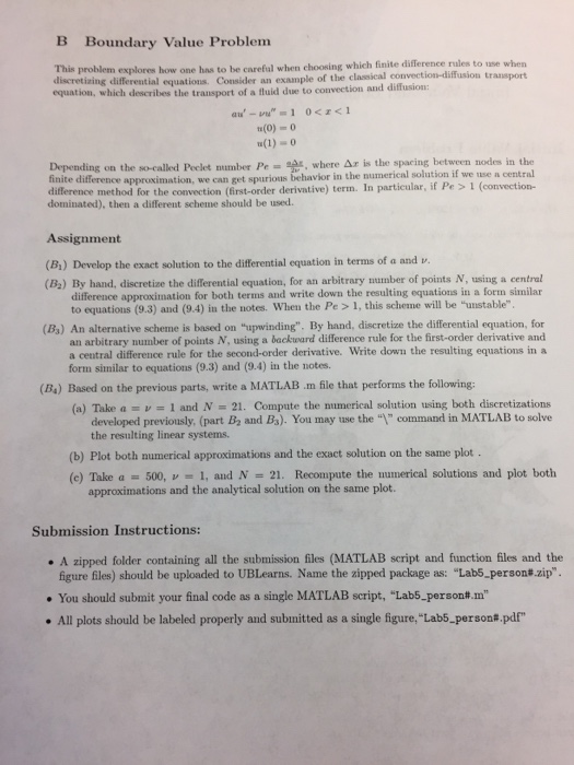 Solved B Boundary Value Problem N Choosing Which Finite | Chegg.com