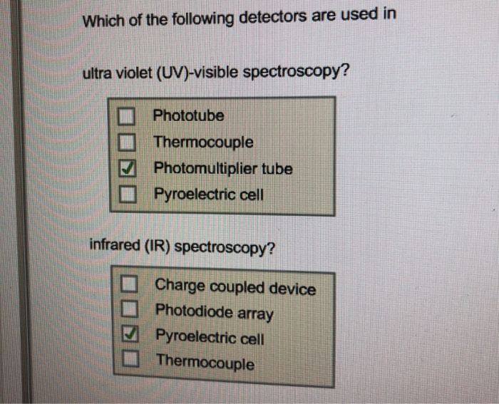 which-detectors-are-used-in-ultraviolet-uv-visible-spectroscopy