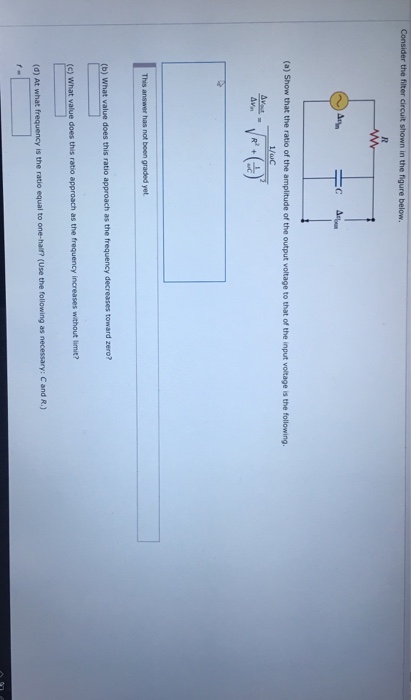 Solved Consider the filter circuit shown in the figure | Chegg.com