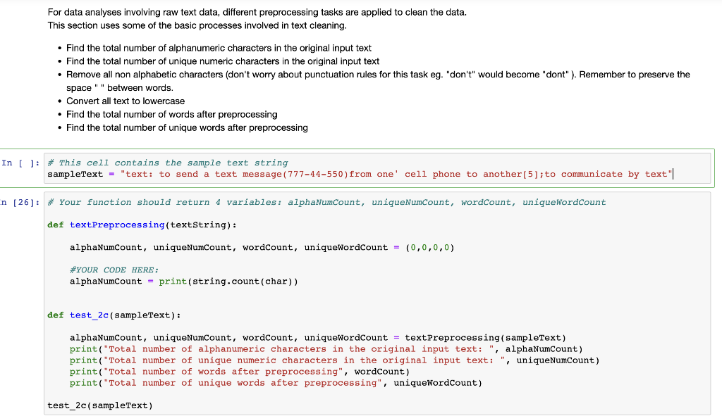 Solved For data analyses involving raw text data, | Chegg.com