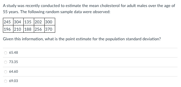 Solved A study was recently conducted to estimate the mean | Chegg.com