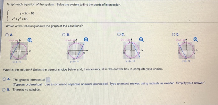 Solved Graph each equation of the system. Solve the system | Chegg.com