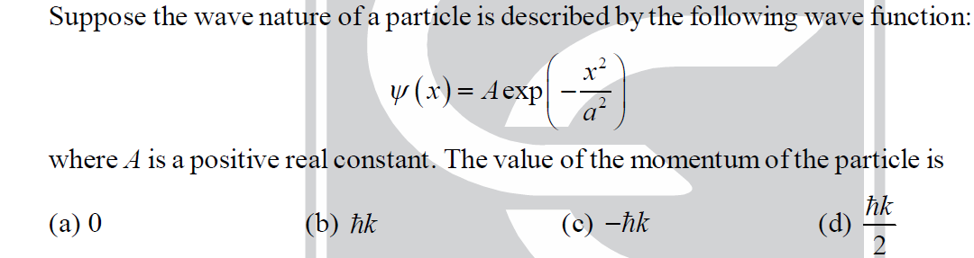 Solved Suppose The Wave Nature Of A Particle Is Described By | Chegg.com