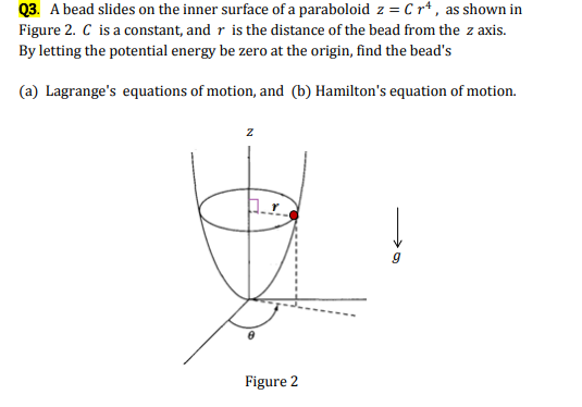 Solved Q3. A bead slides on the inner surface of a | Chegg.com