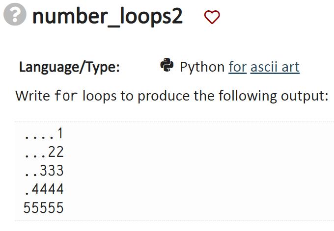 Solved Language/Type: Python for ascii art Write for loops | Chegg.com