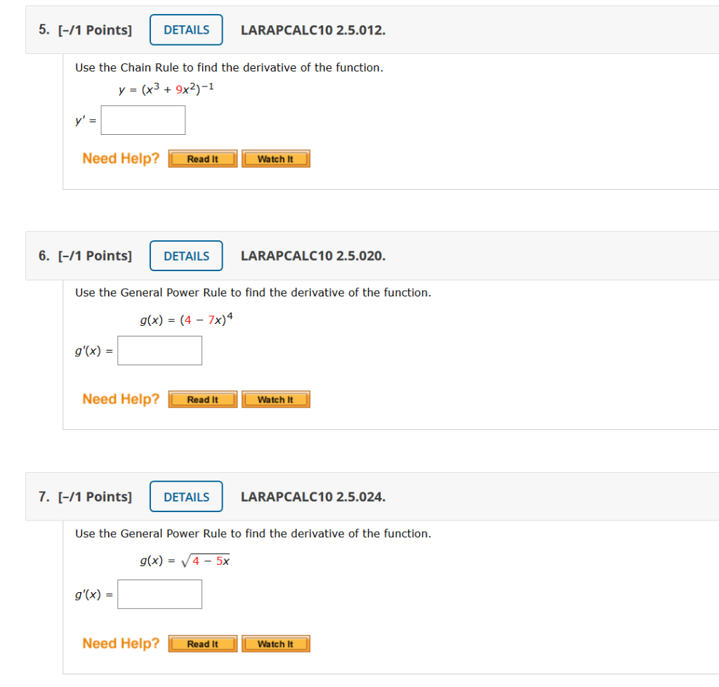 Solved 1. [-12 Points] DETAILS LARAPCALC10 2.5.002. Identify | Chegg.com