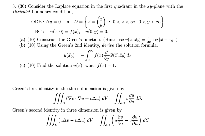 3 30 Consider The Laplace Equation In The First Chegg Com