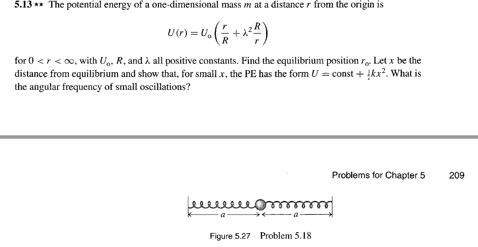 Solved 5.13 ** The potential energy of a one-dimensional | Chegg.com