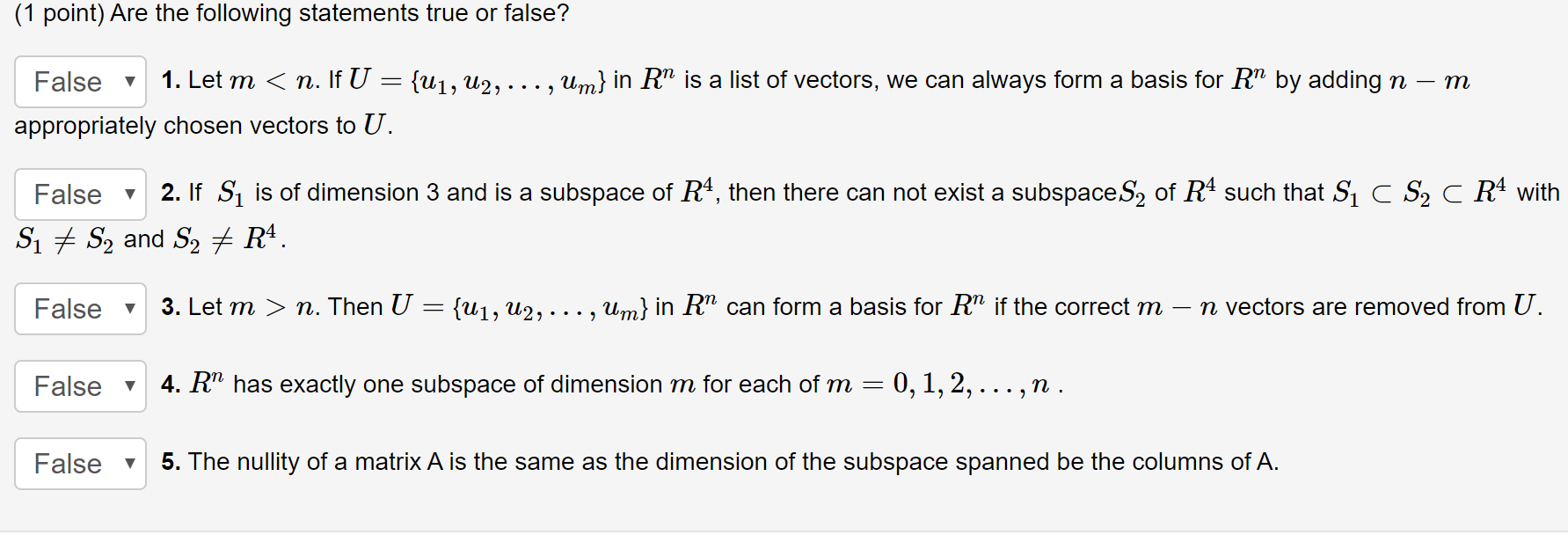 Solved 1 Point Are The Following Statements True Or Fal Chegg Com