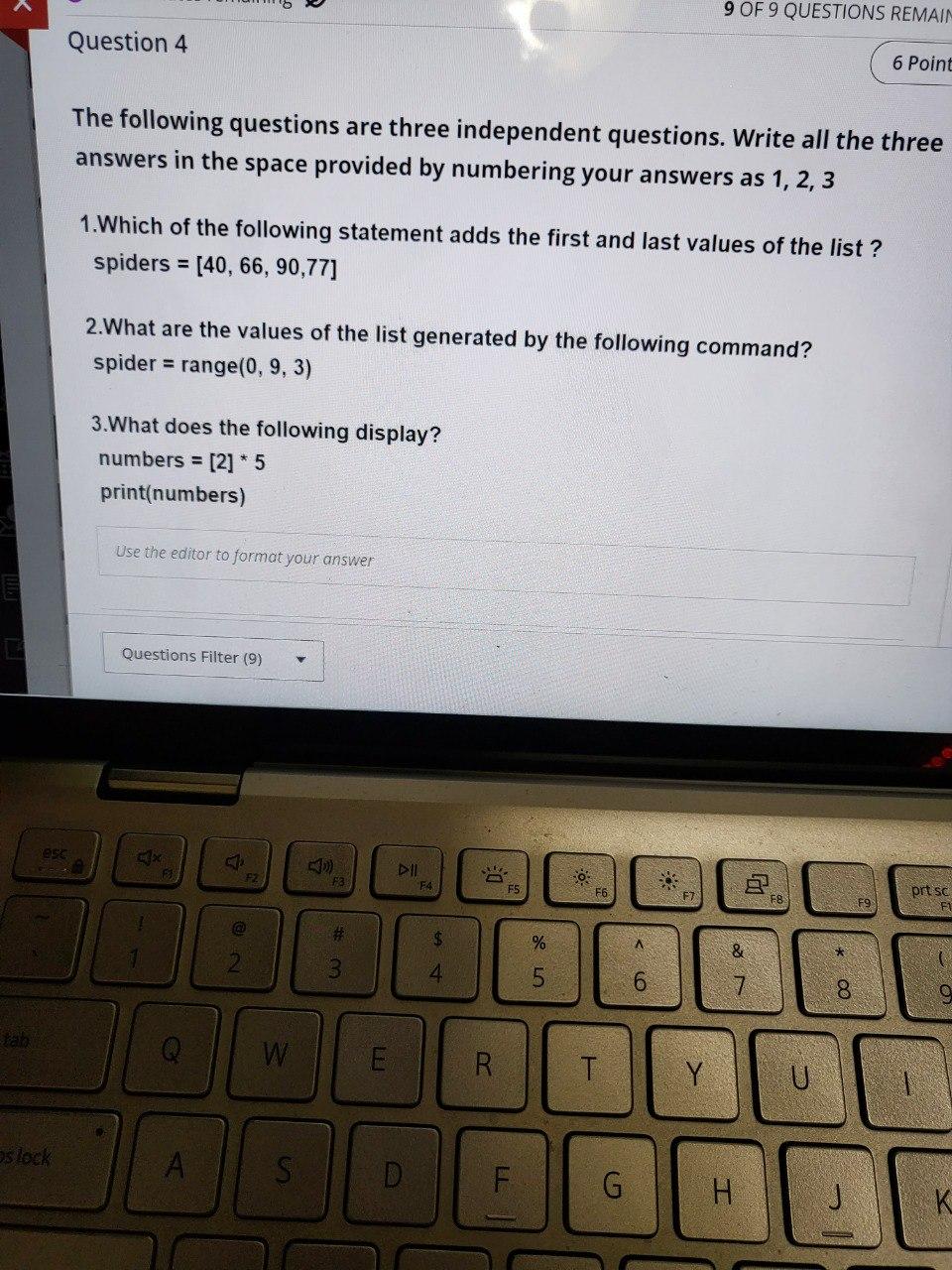 Solved The following questions are three independent | Chegg.com