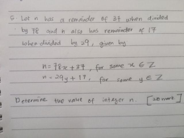 solved-5-let-n-has-a-remainder-of-37-when-divided-by-78-and-chegg