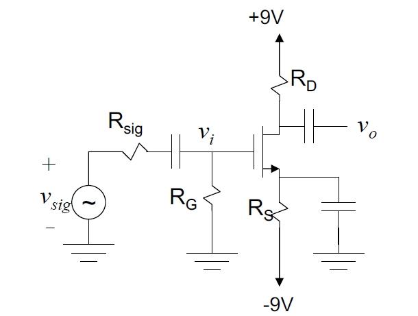 Solved Consider the following Common Source Amplifier | Chegg.com