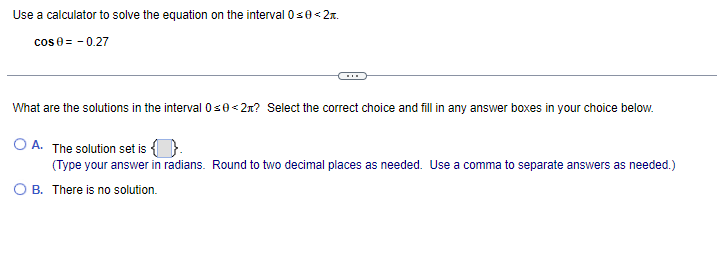 Solved Use a calculator to solve the equation on the | Chegg.com