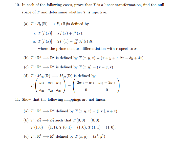 Solved 10. In each of the following cases, prove that T is a | Chegg.com