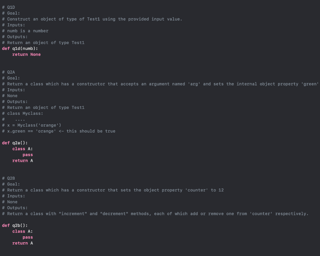 Solved Classes class Test def __init__(self)