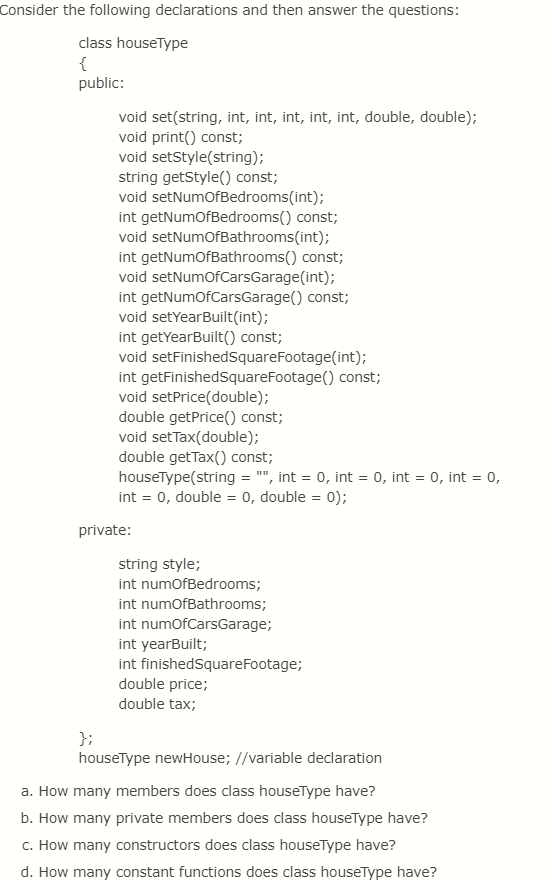 Solved Consider the following declarations and then answer | Chegg.com