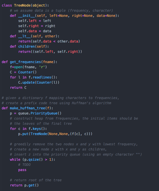 In class we looked at the Huffman coding algorithm | Chegg.com
