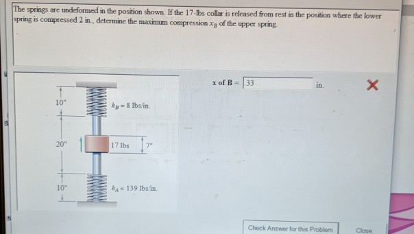 Solved The springs are undeformed in the position shown If | Chegg.com