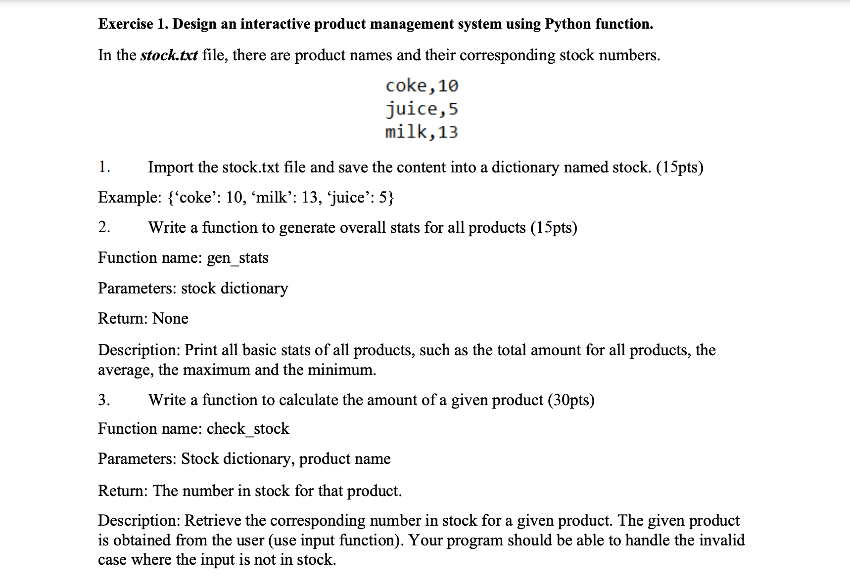 Solved Exercise 1. Design an interactive product management | Chegg.com