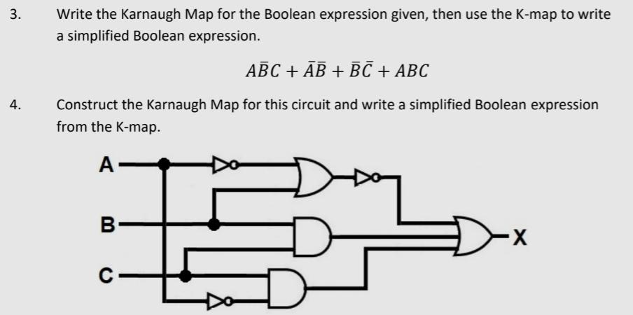Solved 3. Write the Karnaugh Map for the Boolean expression | Chegg.com