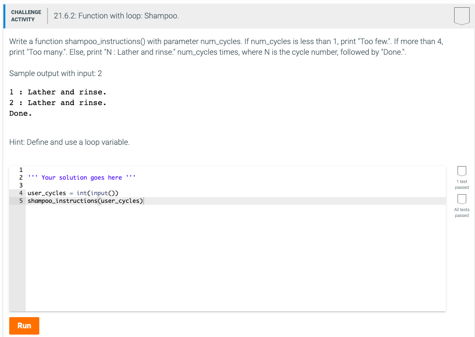 Challenge Activity 21 6 2 Function With Loop Chegg 