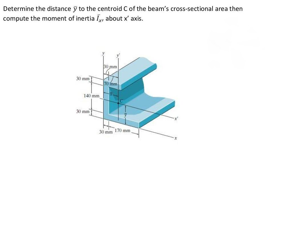 Solved Determine the distance y to the centroid C of the | Chegg.com