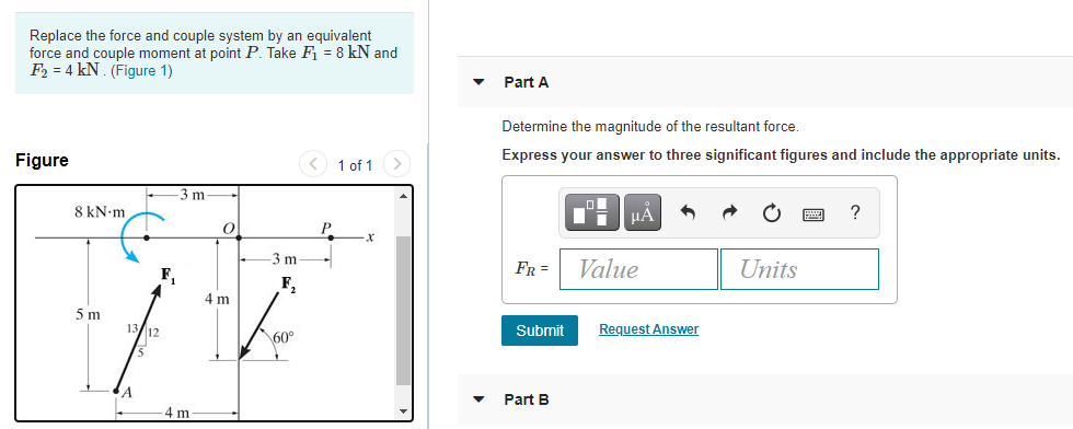 Solved Replace The Force And Couple System By An Equivalent | Chegg.com