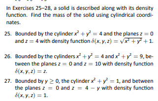 Solved In Exercises 25-28, a solid is described along with | Chegg.com