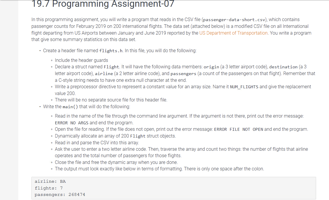 Solved 19.7 Programming Assignment-07 In This Programming | Chegg.com