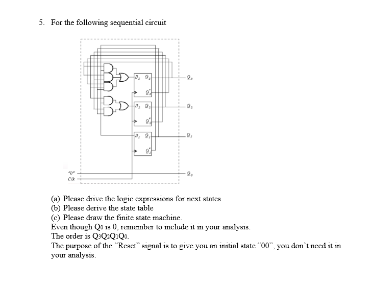 Solved 5. For The Following Sequential Circuit (a) Please | Chegg.com