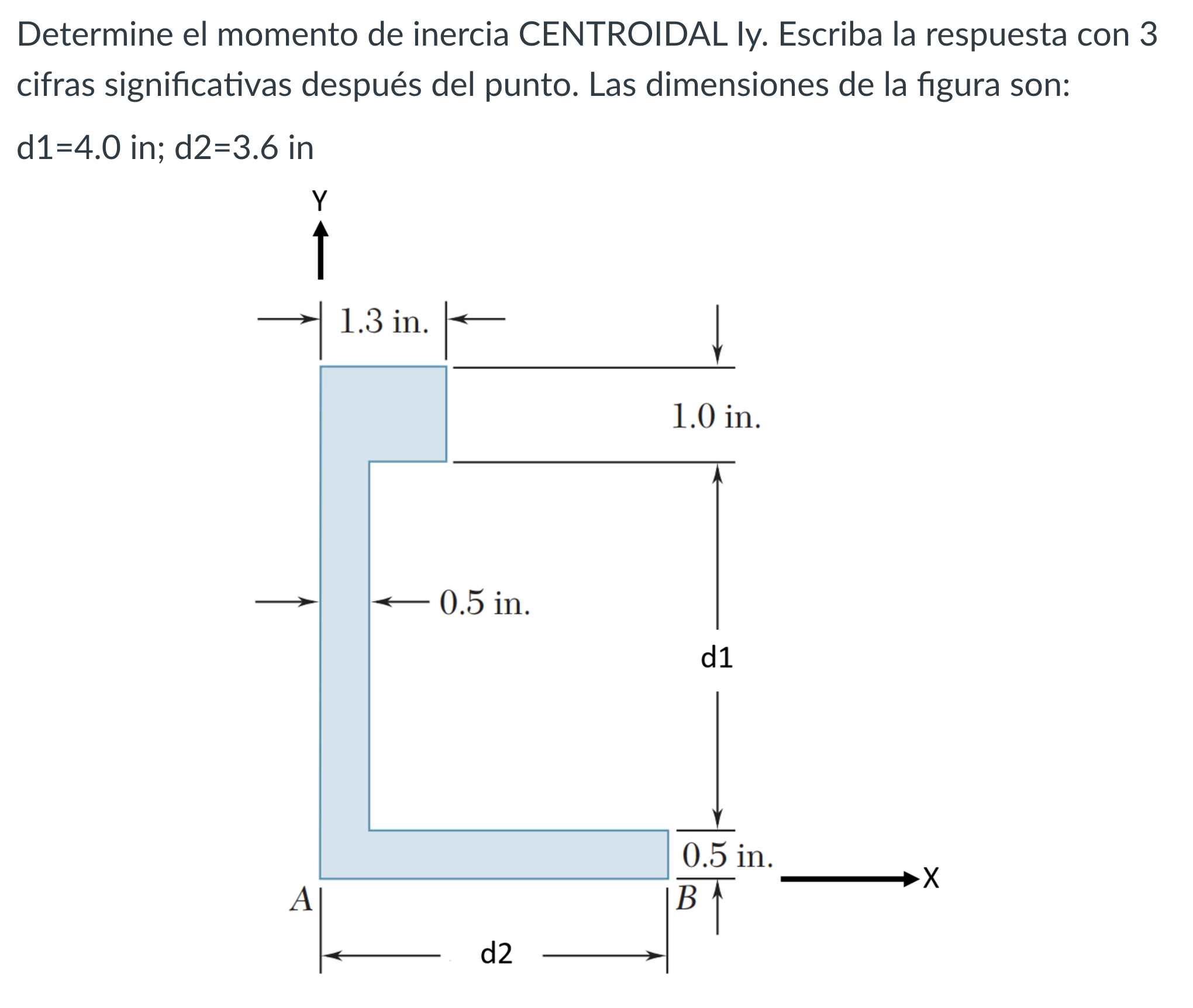 Determine el momento de inercia CENTROIDAL ly. Escriba la respuesta con 3 cifras significativas después del punto. Las dimens