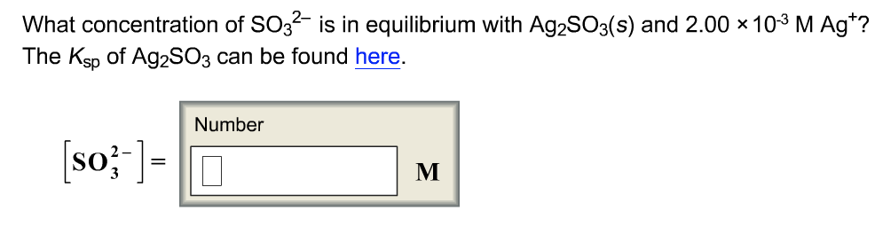 Solved What concentration of SO32– is in equilibrium with | Chegg.com