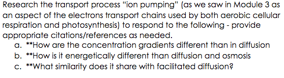 Solved Research The Transport Process Ion Pumping As W Chegg Com